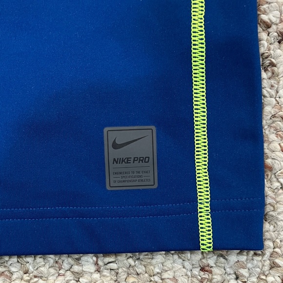 Nike Pro Royal Blue Long Sleeve with Neon Accents - Picture 3 of 8